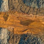 overhead shot of dirt at construction site
